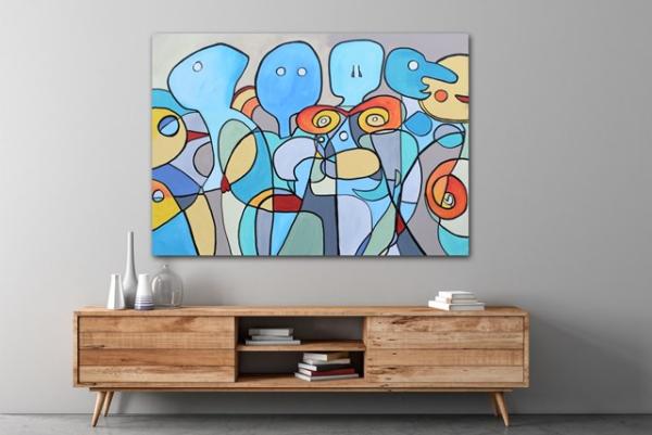 XXL abstract painting modern - masquerade